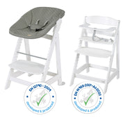 Stair high chair set 2in1 with the attachment 'stone stone' - white