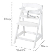 Silla alta de escalera set 2in1 con el accesorio 'piedra de piedra' - blanco