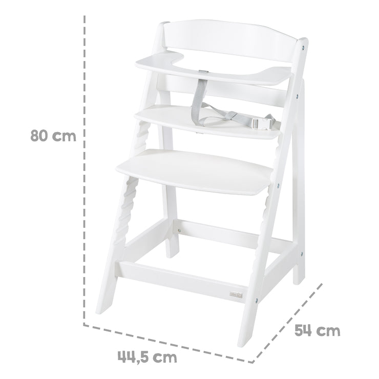 Silla alta de escalera set 2in1 con el accesorio 'piedra de piedra' - blanco