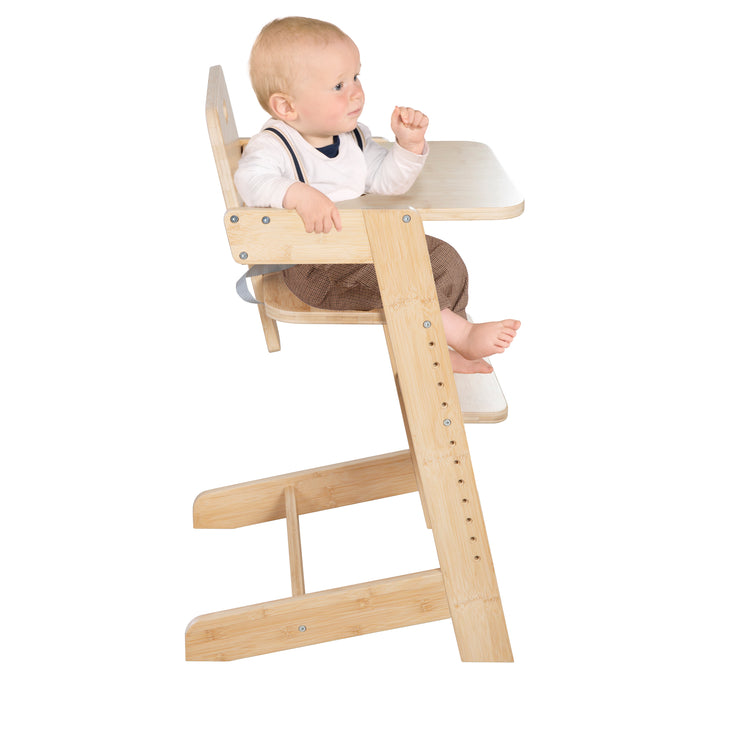 Chaise Haute Bébé 'Nature Up' avec Plateau - En Bois de Bambou Certifié FSC