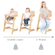 Chaise Haute Bébé 'Nature Up' avec Plateau - En Bois de Bambou Certifié FSC