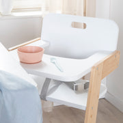 Chaise haute bébé 'Nature Up' avec plateau amovible – Bambou naturel / Blanc