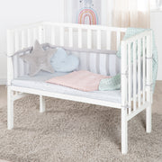 Side bed 'Roba Style' 2 in 1, white, including mattress, nest & barrier