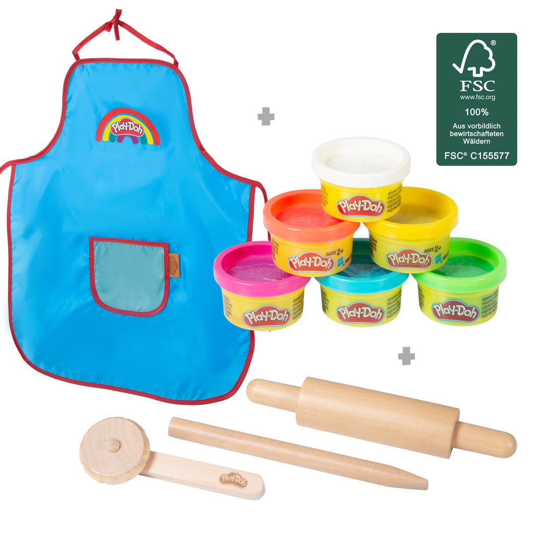 roba x Play Doh Play Set Wooden Tools Modelling Tins Apron