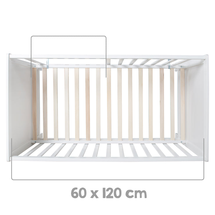 Children's room set 'Roba Style' including changing table & coating bed, with slatted frame, 60 x 120 cm, white