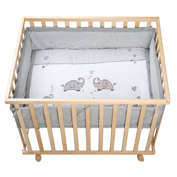 Running 'Jumbotwins', 75 x 100 cm, grille de jeu comprenant un insert protecteur et un roll, Nature de bois