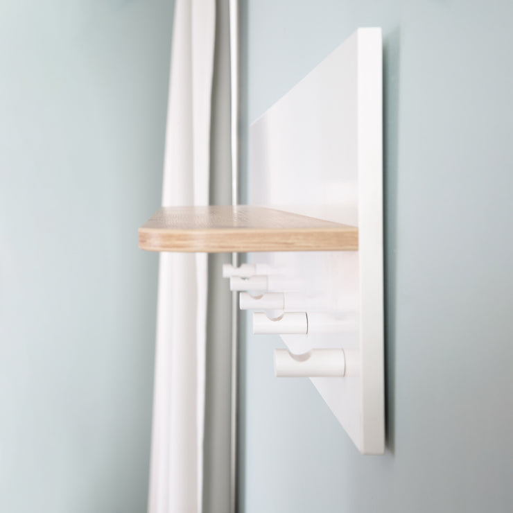 Universal wall coat rack 'Moritz', with coat hook and shelf, white / L –  roba