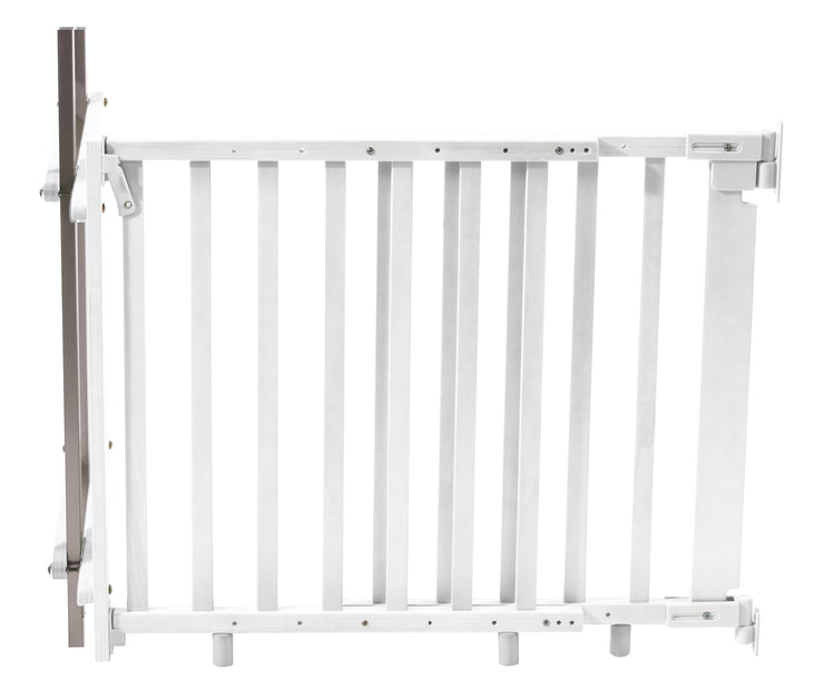Treppenschutzgitter, Holz weiß lackiert, Breite 79 - 118 cm