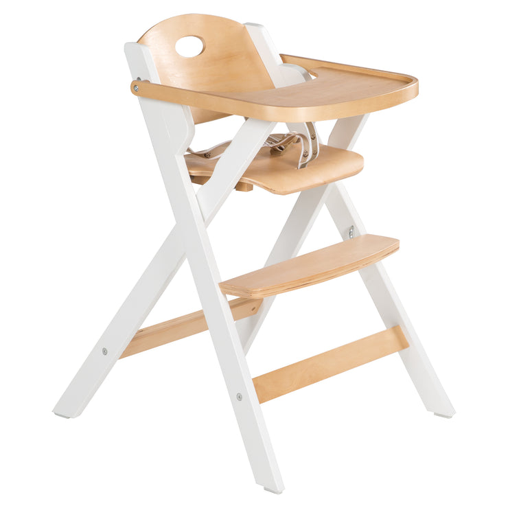 Safetots Deluxe Chaise haute pliante en bois, Grijs, chaise haute pour  bébés et