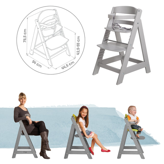 Chaise haute de l'escalier `` Asseyez-vous iii ', grandissant du bébé à la chaise de jeunesse, Taupe, avec un siège intelligent