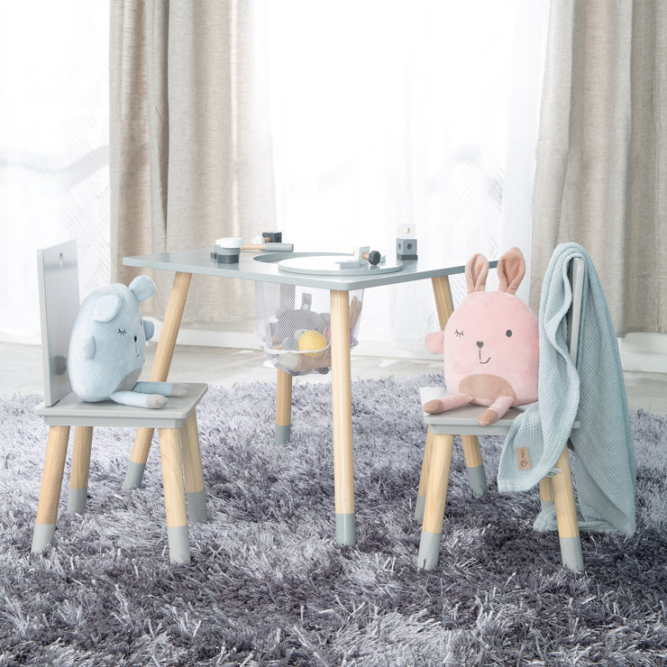 Kindersitzgruppe, Set aus grau und Holz lackiert, inkl. Stühlen roba Tisch, –