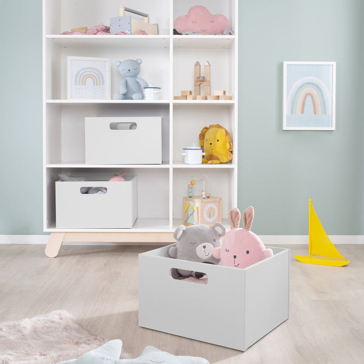 Aufbewahrungsbox für Kinderzimmer, Stauraum für grau Deko, – roba Spielzeug