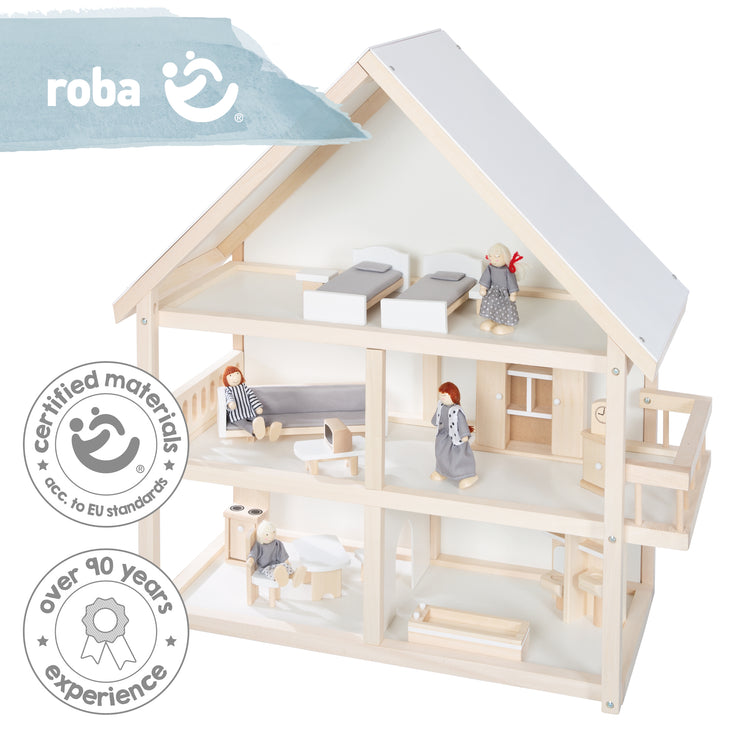 Doll house, doll villa incl. – natural dolls, girls roba Furniture and toys