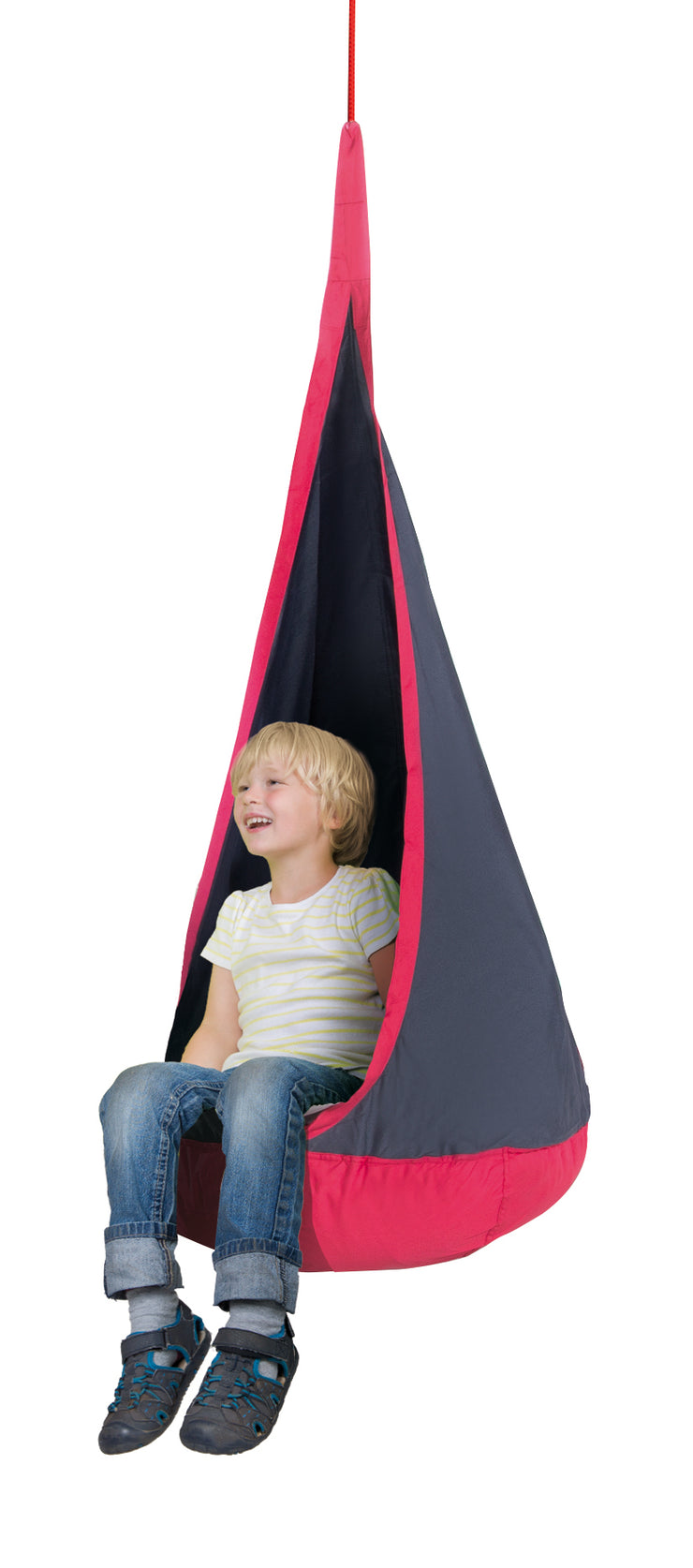 Hängesack/-sessel rot/blau, Sitzsack fürs roba – draußen oder Kinderzimmer
